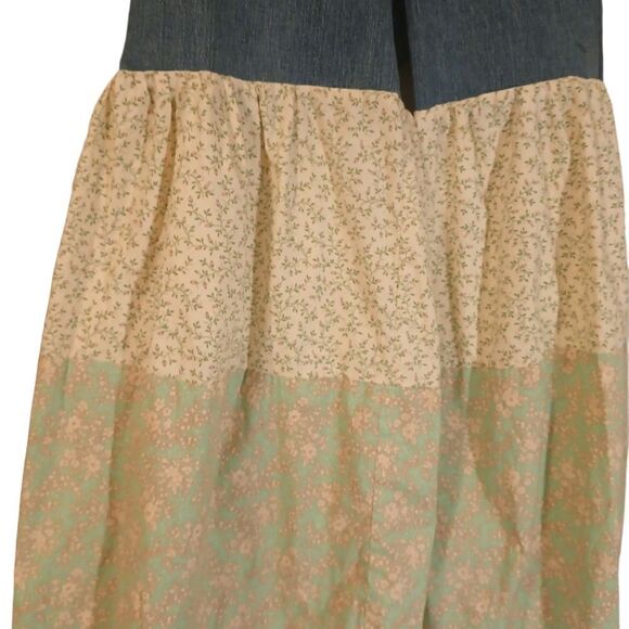 Upcycled recycled customized vintage hippie gypsy  bell bottom denim jean 12 - Picture 5 of 12